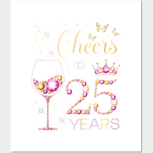 Cheers To 25 Years Old 25Th Birthday Party Women 25Th Bday Tank Top Posters and Art